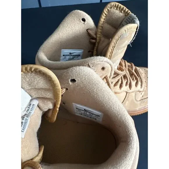 Nie Air Force 1 High Top in Wheat Gum Sole Youth Size 6Y - Picture 12 of 12